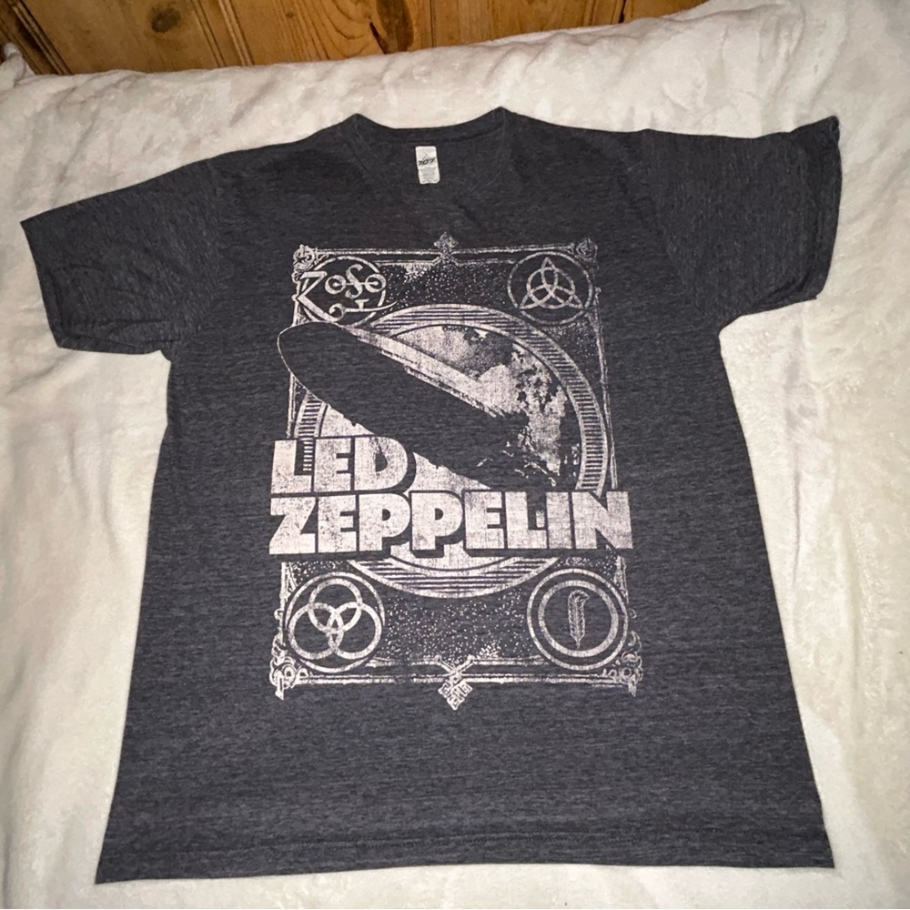 Vintage Led Zeppelin - Gray Shirt -size Large - 707 By Fantasy Activewear Inc.
